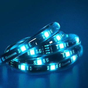 Baseus 5M LED Strip Light RGB 5050 Flexible LED Gaming Light Tape Ribbon 12V DIY Aura Sync Lighting For PC Computer Mid Tower (1.5M Black 0-5W)