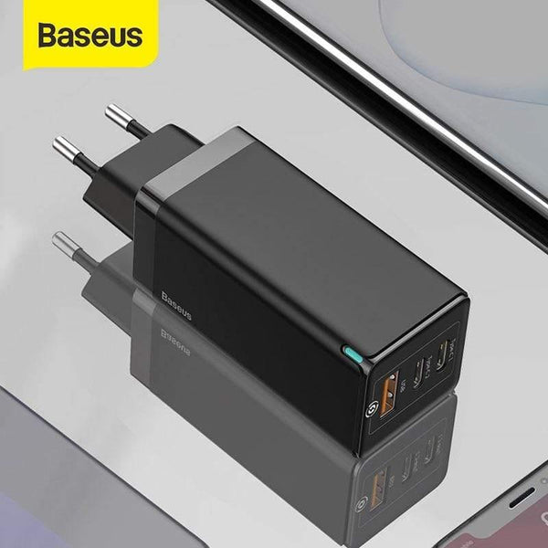 Baseus 65W GaN Charger Quick Charge 4.0 3.0 Type C PD Fast Charger 3 Port USB Charger with QC 4.0 3.0 Portable Phone Charger