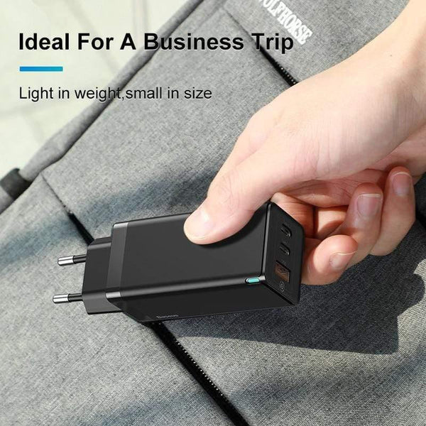 Baseus 65W GaN Charger Quick Charge 4.0 3.0 Type C PD Fast Charger 3 Port USB Charger with QC 4.0 3.0 Portable Phone Charger