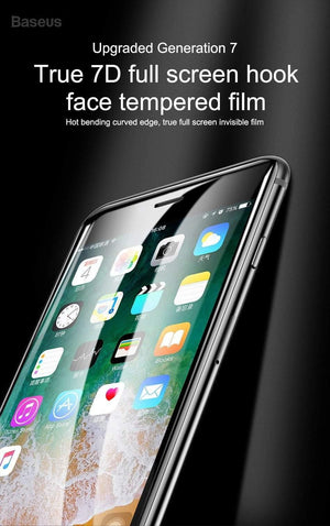 Planet Gates Baseus 7D Screen Protector Tempered Glass For iPhone 8 7 Plus 0.3mm Front Curved Full Cover Edge Toughened Protective Glass Film