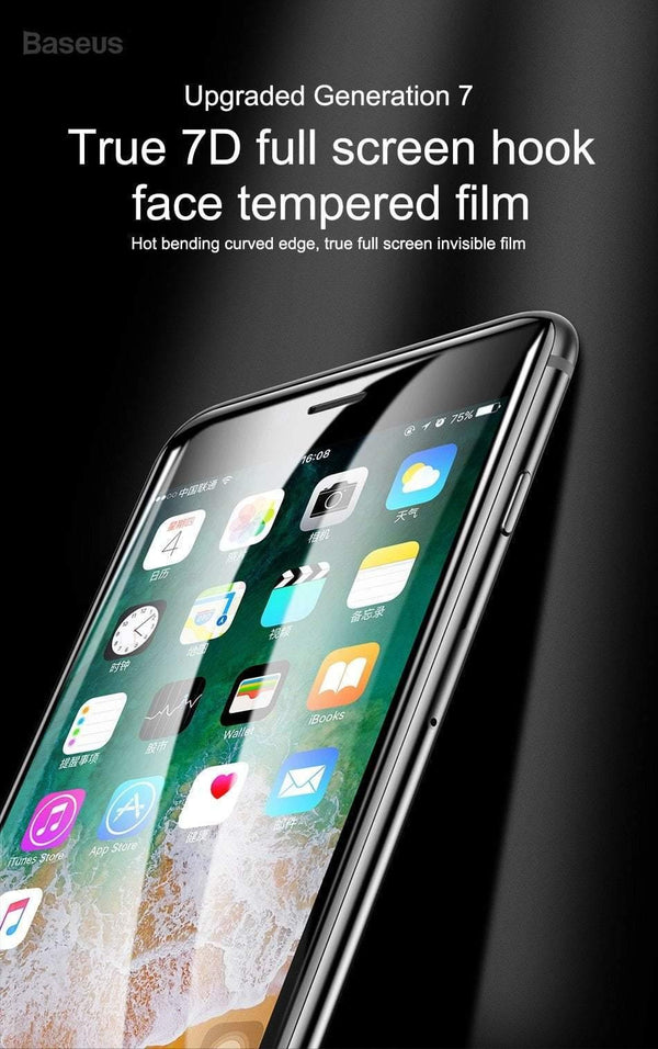 Planet Gates Baseus 7D Screen Protector Tempered Glass For iPhone 8 7 Plus 0.3mm Front Curved Full Cover Edge Toughened Protective Glass Film