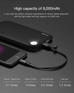 Planet Gates Baseus 8000mAh Power Bank Dual USB Output fast Charge Portable External Battery Charging For iphone X 7 samsung S9 huawei xiaomi