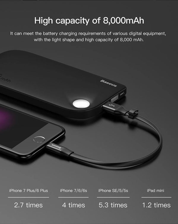 Planet Gates Baseus 8000mAh Power Bank Dual USB Output fast Charge Portable External Battery Charging For iphone X 7 samsung S9 huawei xiaomi