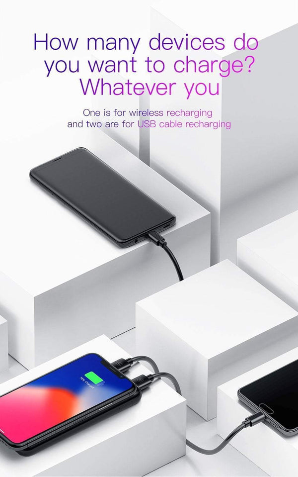 Planet Gates Baseus 8000mAh QI Wireless Charger Power Bank For iPhone Samsung Powerbank Dual USB Charger Wireless External Battery Pack Bank