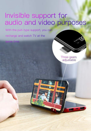 Planet Gates Baseus 8000mAh QI Wireless Charger Power Bank For iPhone XS Max Xiaomi LCD Dual USB External Battery Wireless Charging Powerbank