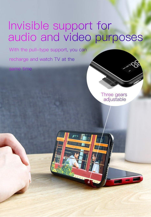 Planet Gates Baseus 8000mAh QI Wireless Charger Power Bank For iPhone XS Max Xiaomi LCD Dual USB External Battery Wireless Charging Powerbank