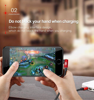 Planet Gates Baseus 90 Degree USB Cable For iPhone 5 6 6s 7 8 Fast Charging Cable For iPad USB Charger Cable L Type Mobile Phone Data Cable