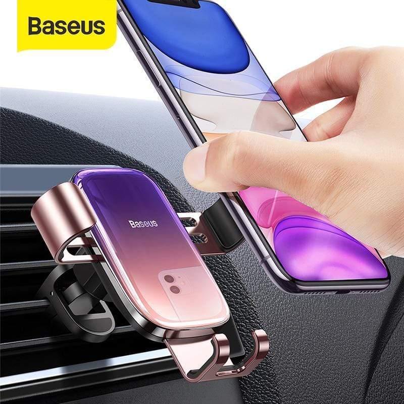Baseus Alloy Car Phone Holder Universal Mobile Phone Holder in Car Air Vent Mount Clip Stand for Smart Phone Gravity Bracket