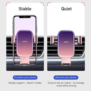 Baseus Alloy Car Phone Holder Universal Mobile Phone Holder in Car Air Vent Mount Clip Stand for Smart Phone Gravity Bracket