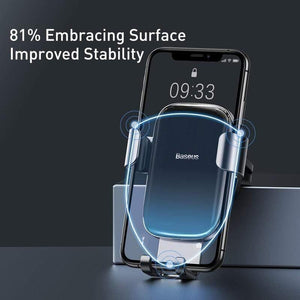 Baseus Alloy Car Phone Holder Universal Mobile Phone Holder in Car Air Vent Mount Clip Stand for Smart Phone Gravity Bracket