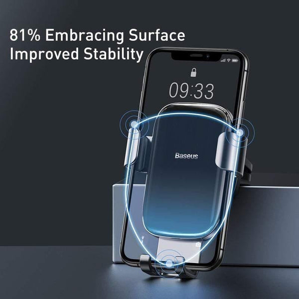Baseus Alloy Car Phone Holder Universal Mobile Phone Holder in Car Air Vent Mount Clip Stand for Smart Phone Gravity Bracket