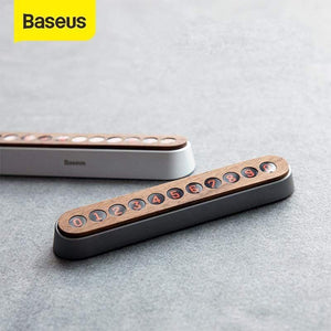 Baseus Alloy Car Temporary Parking Card Wooden Mobile Phone Number Card Magnet Flip Telephone Numbers Car Interior Accessories