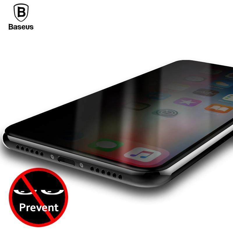 Planet Gates Baseus Anti Spy Glass For iPhone X 10 Screen Protector Tempered Glass For iPhoneX IX Anti Peeping Privacy Toughened Glass Film