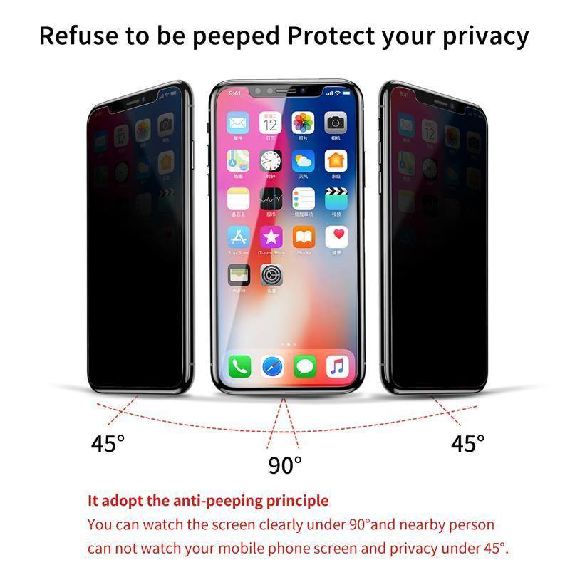 Planet Gates Baseus Anti Spy Glass For iPhone X 10 Screen Protector Tempered Glass For iPhoneX IX Anti Peeping Privacy Toughened Glass Film