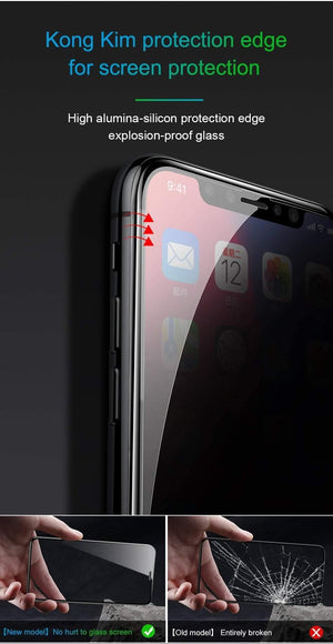 Planet Gates Baseus Anti Spy Screen Protector For iPhone X 0.3mm Full Coverage 9H Tempered Glass For iPhone X Protective Glass Film