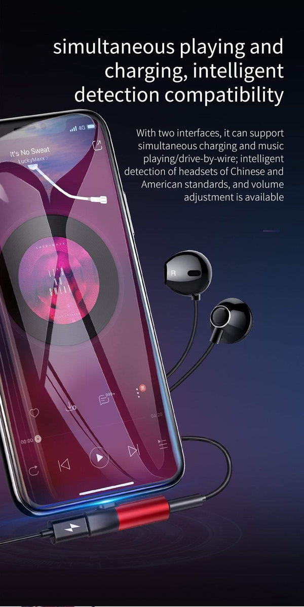 Planet Gates Baseus Audio Aux Adapter For iPhone XS Max XR X 8 7 Plus Splitter For Lightning to 3.5mm Jack Headphone Connector OTG Adapter