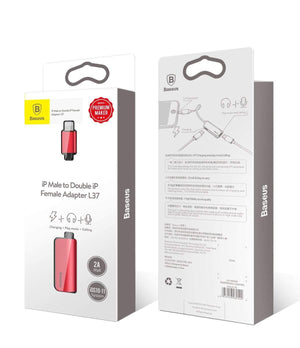 Planet Gates Baseus Aux Audio Earphone Headphone Adapter For iPhone Xs Max Xr X 8 7 Connector Charger Splitter 2 in 1 For Lightning Adapter