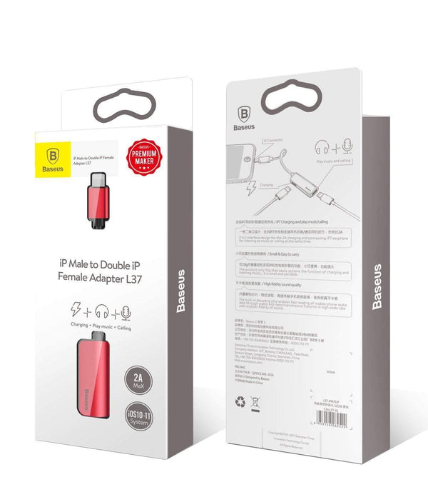 Planet Gates Baseus Aux Audio Earphone Headphone Adapter For iPhone Xs Max Xr X 8 7 Connector Charger Splitter 2 in 1 For Lightning Adapter