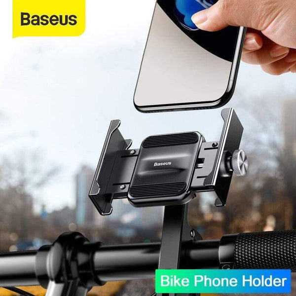 Baseus Bike Phone Holder Universal Motorcycle Bicycle Mobile Phone Stand Handlebar Rear View Mirror Clip Phone Holder Bracket