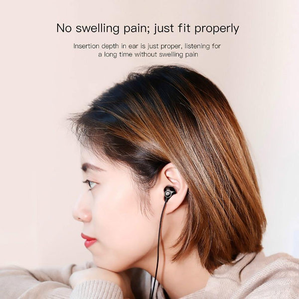Baseus C06 USB Type-c Earphone Stereo Sound Earbuds With mic for Xiaomi mi 9 8 se note 3 Oppo Find X (BLACK)