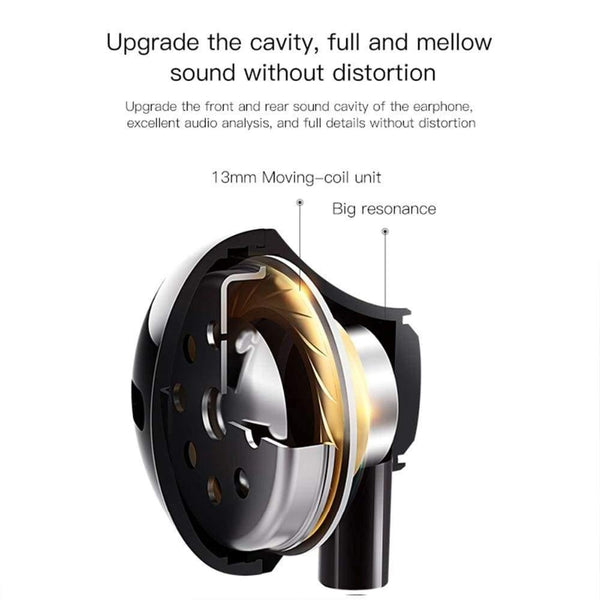 Baseus C06 USB Type-c Earphone Stereo Sound Earbuds With mic for Xiaomi mi 9 8 se note 3 Oppo Find X (BLACK)