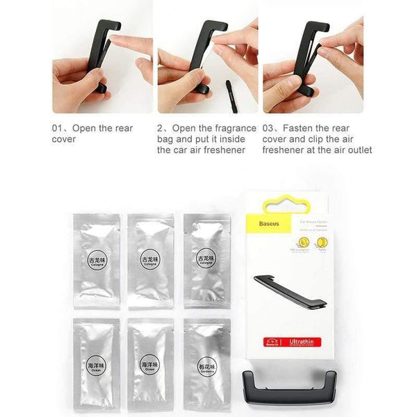 Baseus Car Air Freshener Perfume Fragrance for Auto Car Air Vent Freshener Air Conditioner Clip Diffuser Solid Perfume