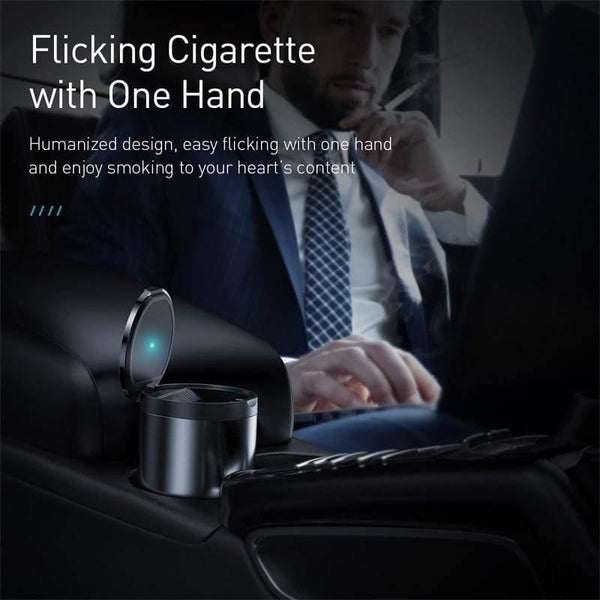 Baseus Car Ashtray Portable LED Light Cigarette Smoke Ashes Holder for Car Flame Retardant High Quality Ash tray Car Accessories