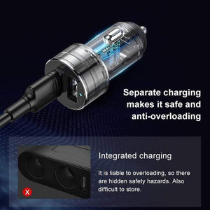Baseus Car Charger Cigarette Lighter Socket Splitter Hub Power Adapter for iPhone Samsung Mobile Phone Expander Charger DVR GPS