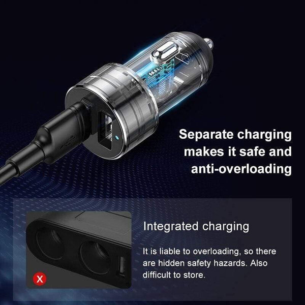 Baseus Car Charger Cigarette Lighter Socket Splitter Hub Power Adapter for iPhone Samsung Mobile Phone Expander Charger DVR GPS