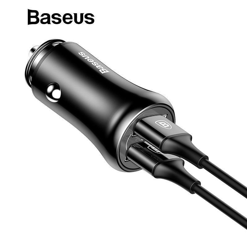 Planet Gates Baseus Car Charger Dual USB Car Charger Car-styling USB Charger for Mobile Phone Fast Car Phone Charger For Xiaomi Roidmi 3s