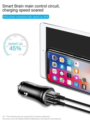 Planet Gates Baseus Car Charger Dual USB Car Charger Car-styling USB Charger for Mobile Phone Fast Car Phone Charger For Xiaomi Roidmi 3s
