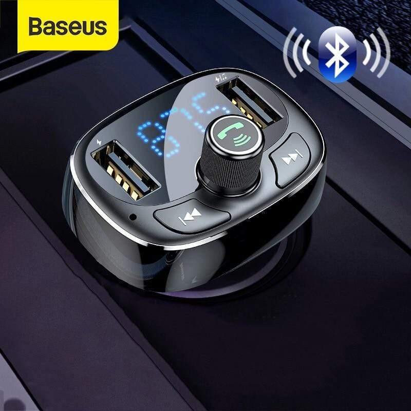 Baseus Car Charger FM Transmitter Aux Modulator Bluetooth Handsfree Car Audio MP3 Player 3.4A Fast Dual USB Mobile Phone Charger