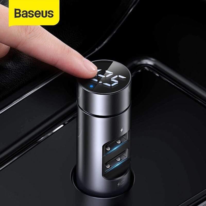 Baseus Car Charger FM Transmitter Modulator Bluetooth Wireless Audio MP3 Player Dual USB Mobile Phone Charger for iPhone Samsung