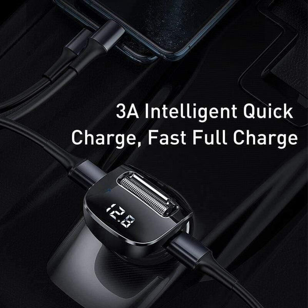 Baseus Car Charger for Mobile Phone FM Transmitter Aux Modulator Bluetooth 5.0 Handsfree Audio MP3 Player Dual USB Car Charger (Black)