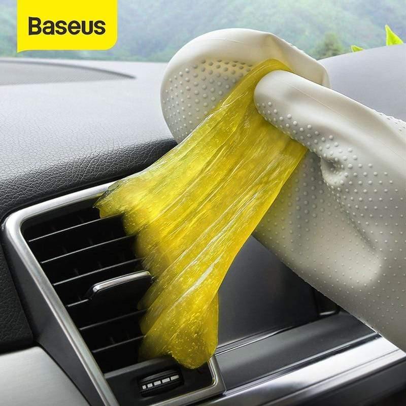 Baseus Car Cleaner Glue Gum Air Vent Outlet Dashboard Cleaning Tool Dust Dirt Keyboard Clean Vacuum Cleaner Soft Gel (Rubber and Gloves)