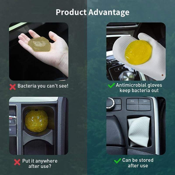 Baseus Car Cleaner Glue Gum Air Vent Outlet Dashboard Cleaning Tool Dust Dirt Keyboard Clean Vacuum Cleaner Soft Gel (Rubber and Gloves)