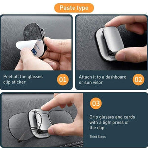 Baseus Car Glasses Case Auto Sun Visor Glasses Holder Sunglasses Clip Card Ticket Holder Pen Case Clip Box Universal Accessories