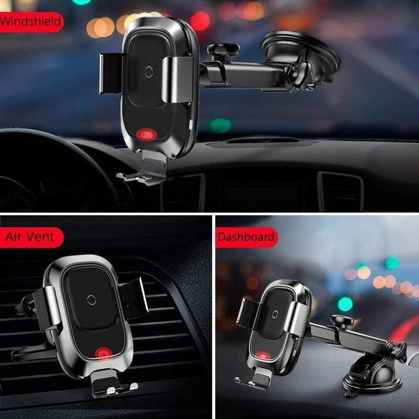 Baseus Car Phone Holder for iPhone Samsung Intelligent Infrared Qi Car Wireless Charger Air Vent Mount Mobile Phone Holder Stand