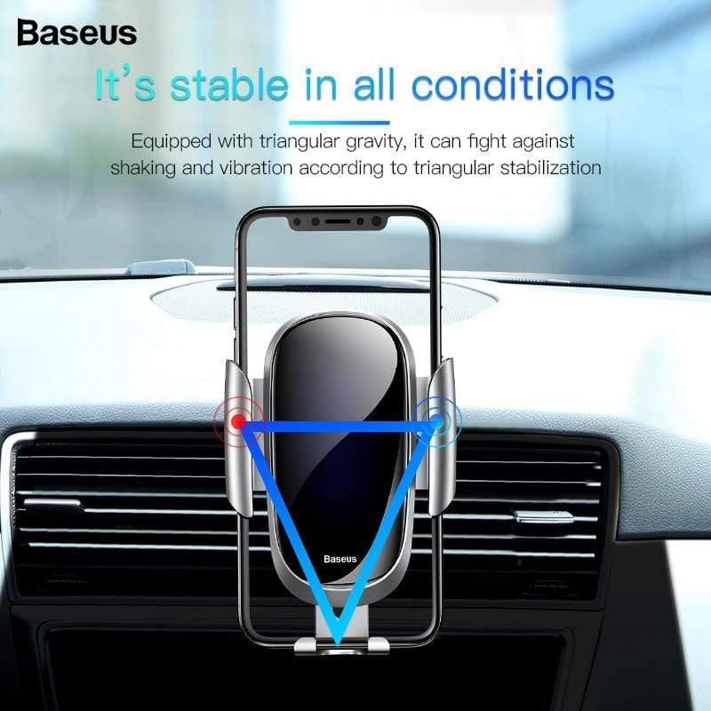 Baseus Car Phone Holder for iPhone Samsung Mobile Phone Holder Stand Metal Gravity Air Vent Mount GPS Cell Phone Holder in Car