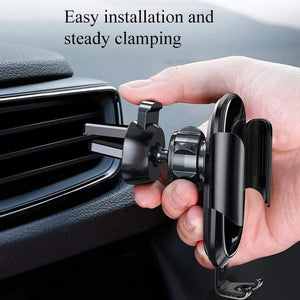 Baseus Car Phone Holder for iPhone Samsung Mobile Phone Holder Stand Metal Gravity Air Vent Mount GPS Cell Phone Holder in Car