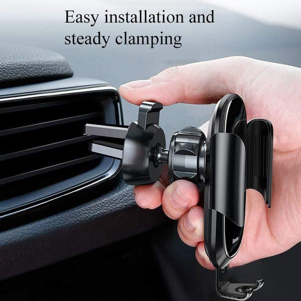 Baseus Car Phone Holder for iPhone Samsung Mobile Phone Holder Stand Metal Gravity Air Vent Mount GPS Cell Phone Holder in Car