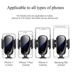Baseus Car Phone Holder for iPhone Samsung Mobile Phone Holder Stand Metal Gravity Air Vent Mount GPS Cell Phone Holder in Car