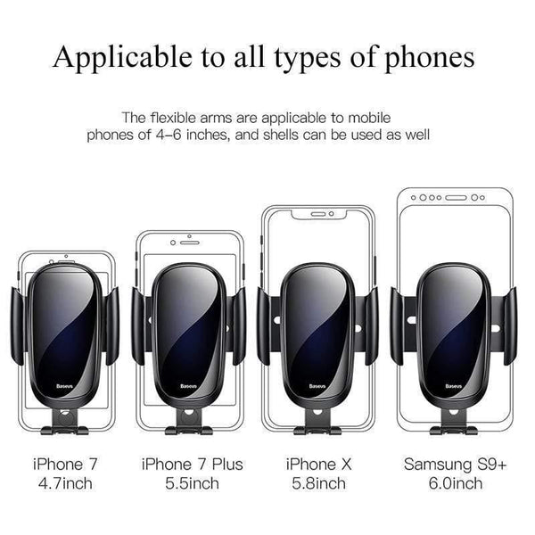 Baseus Car Phone Holder for iPhone Samsung Mobile Phone Holder Stand Metal Gravity Air Vent Mount GPS Cell Phone Holder in Car