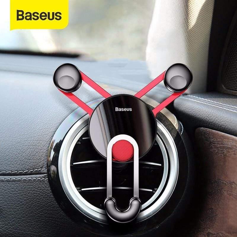 Baseus Car Phone Holder Gravity Air Vent Mount Mobile Phone Holder Stand for Android Smartphone with USB C Cable for Samsung
