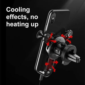 Baseus Car Phone Holder Gravity Air Vent Mount Mobile Phone Holder Stand for Android Smartphone with USB C Cable for Samsung