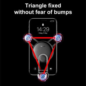 Baseus Car Phone Holder Gravity Air Vent Mount Mobile Phone Holder Stand for Android Smartphone with USB C Cable for Samsung