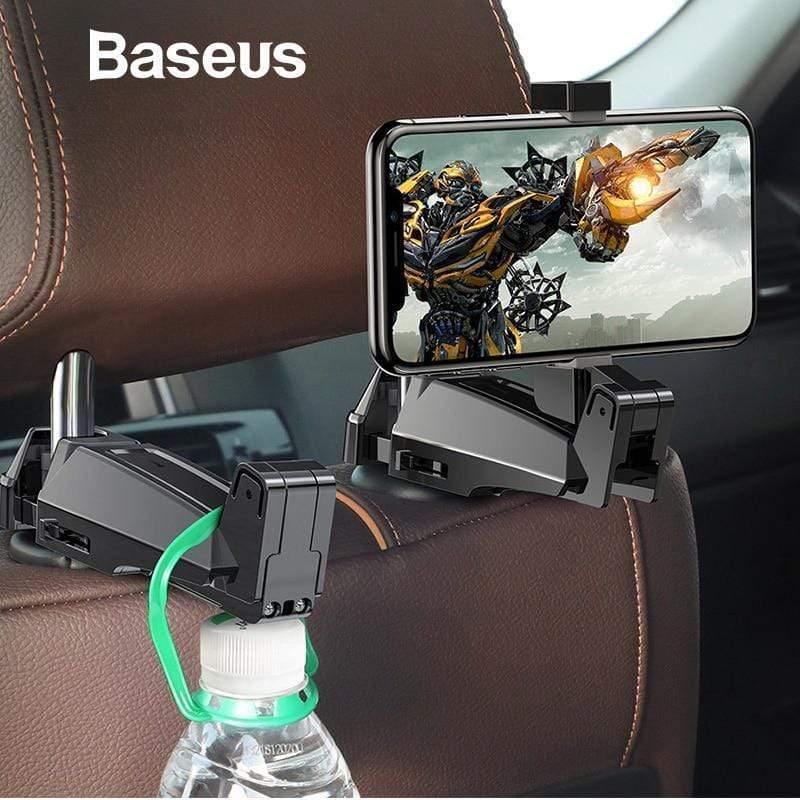 Baseus Car Phone Holder Headrest Hooks for iPhone Huawei Back Seat Hook Car Mount Holder Fastener Seat Back Organizer Bag Hanger