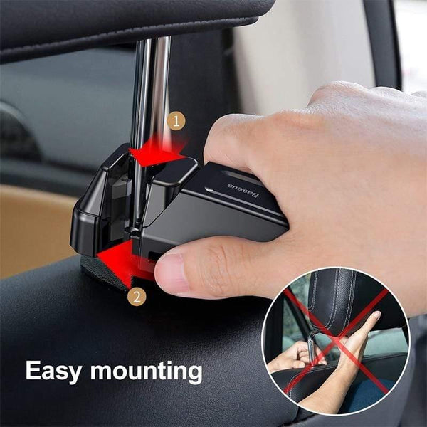 Baseus Car Phone Holder Headrest Hooks for iPhone Huawei Back Seat Hook Car Mount Holder Fastener Seat Back Organizer Bag Hanger