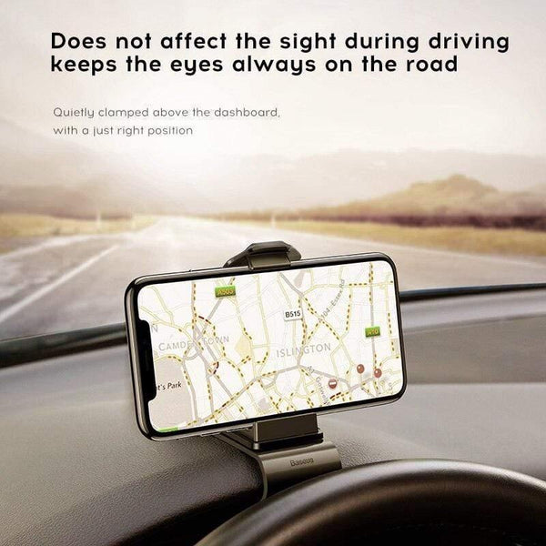 Baseus Dashboard Car Phone Holder for iPhone X Adjustable Clip Mount Holder for Samsung Phone Grip Mobile Phone Holder Stand (Black)