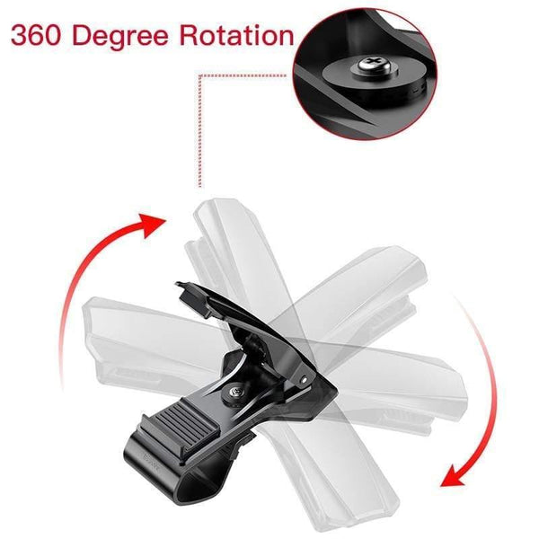 Baseus Dashboard Car Phone Holder for iPhone X Adjustable Clip Mount Holder for Samsung Phone Grip Mobile Phone Holder Stand (Black)